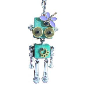ROBOT GIRL PURSE CHARM KEYCHAIN NEW REMINISCENT OF DESIGNER
